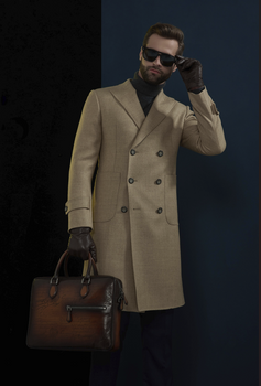 Camel Wool Double Breasted Overcoat Style (DB3+3) E60217/530