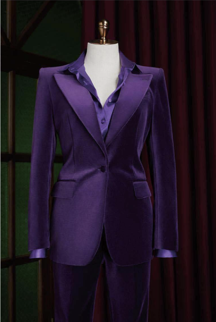 Purple Velvet Two Piece Women's Suit / Style No DJJ0036