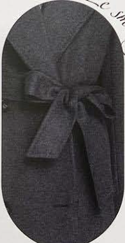 Charcoal Wool Double Breasted /Women's Evening Coat  / Style No DBU9081