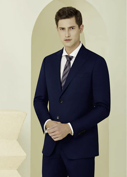 English Wool Dark Navy Pure Wool Super 110'S/ Two Piece Suit