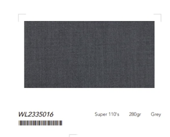 English Pure Wool Medium Grey Super 110'S Two Piece Suit