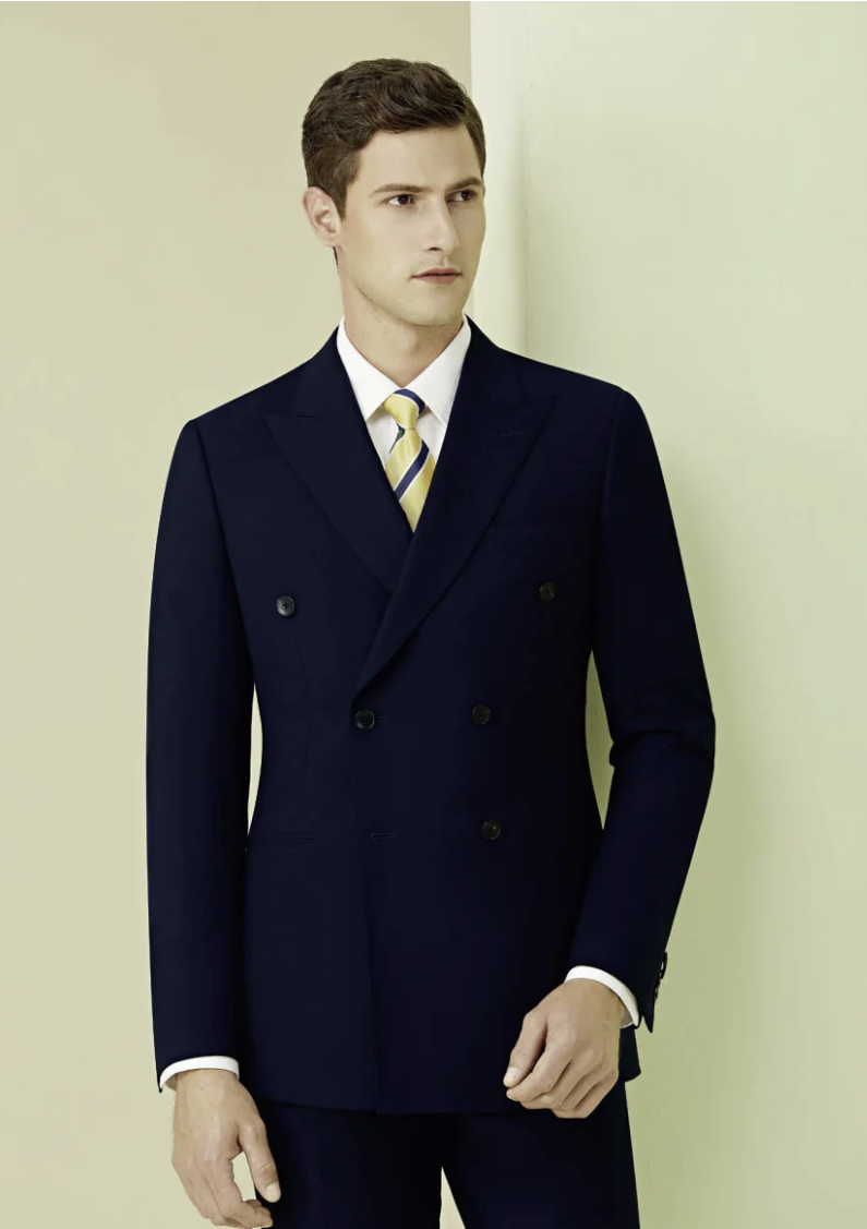 Dark Navy Double Breasted/  Two Piece Suit Pure Wool Super 110'S