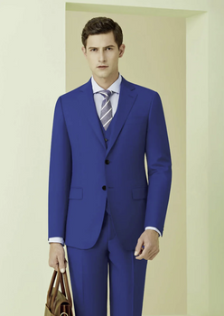 Royal Blue Single Breasted / Three Piece Suit Italian Pure Wool Super 110'S