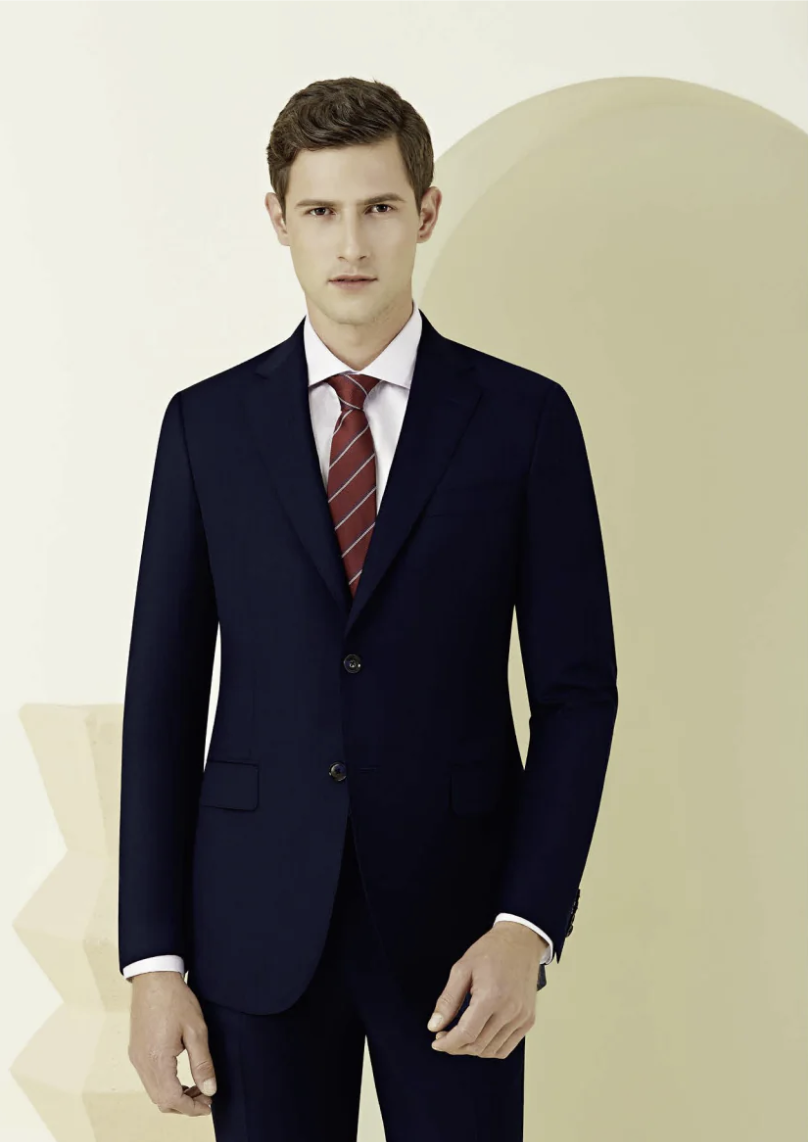 Dark Navy Single Breasted / Two Piece Suit Italian Pure Wool Super 120'S