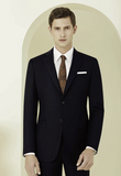 Black Single Breasted / Two Piece Suit Italian Pure Wool Super 120'S