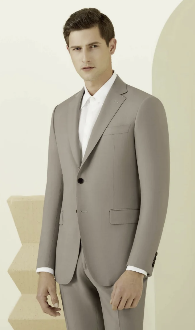 Tan Single Breasted / Two Piece Suit Italian Pure Wool Super 120'S