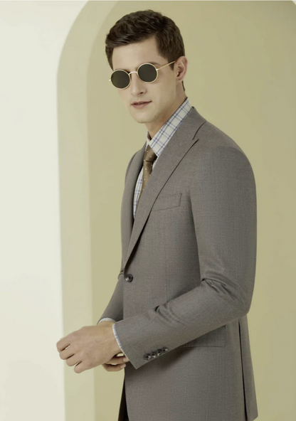 Grey Single Breasted / Two Piece Suit Italian Pure Wool Super 110'S