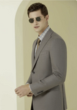 Grey Single Breasted / Two Piece Suit Italian Pure Wool Super 110'S