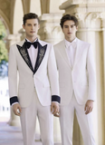 White Tuxedo Single Breasted / Two Piece Suit Italian Style No B52024008