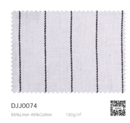 Soft Casual / Linen Single Breasted White and Black Stripe Jacket Style No DJJ0074