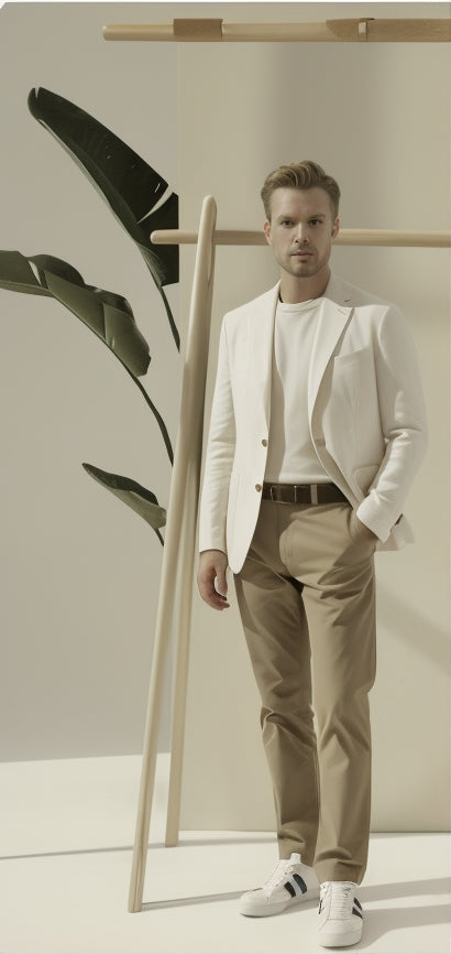 Soft Casual / Wool - Linen Single Breasted Stone Jacket Style No DZZ0041