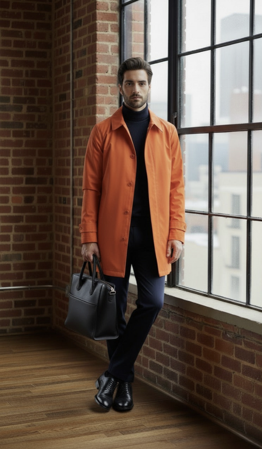 Orange Cotton Raincoat SB5 Style