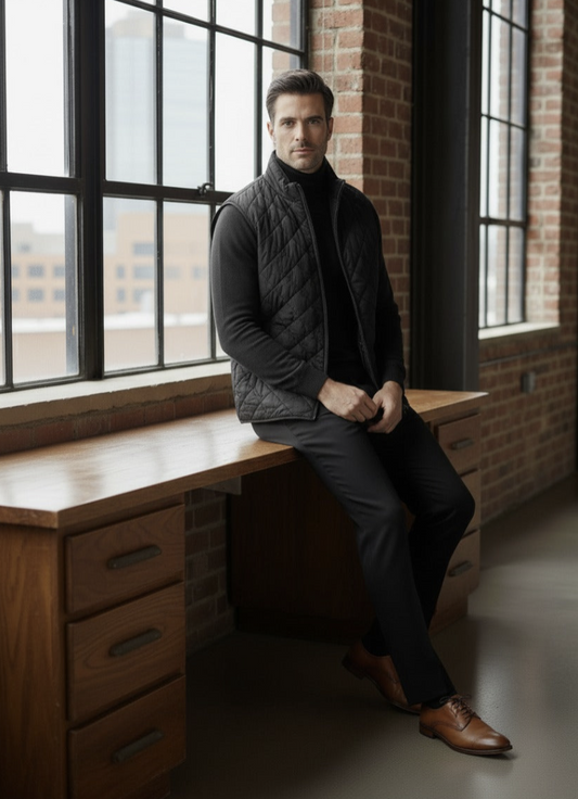 Black Wool Gilet
