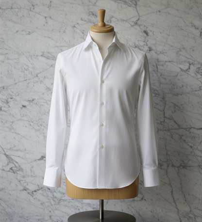 Plain White Cotton/Stretch Shirt Style No 776-1