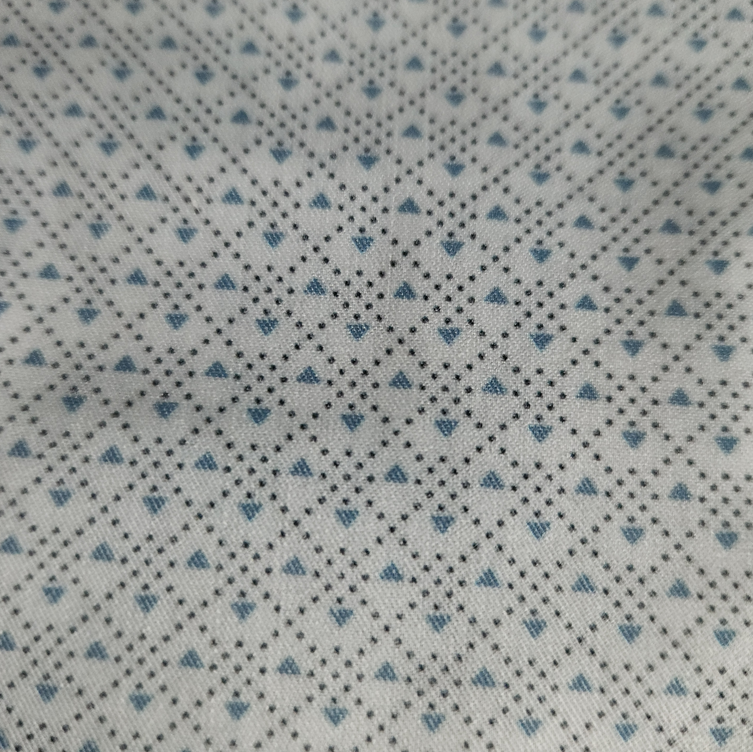 White and Blue Patterned Cotton/Stretch Shirt Style No: 1095-3