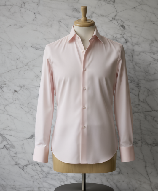 Plain Pink Cotton/Stretch Shirt Style No 776-2