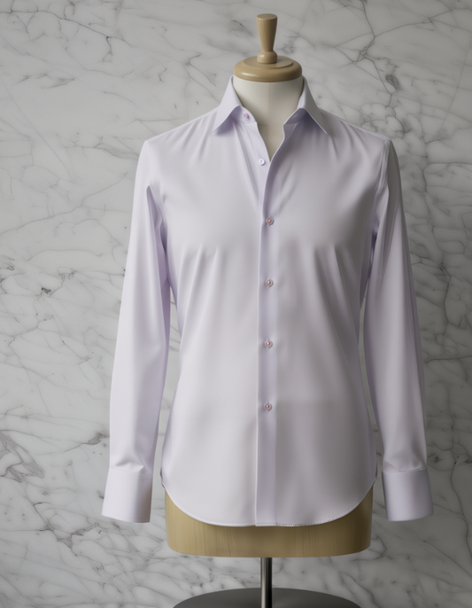 Plain Lilac Cotton/Stretch Shirt Style No 776-3