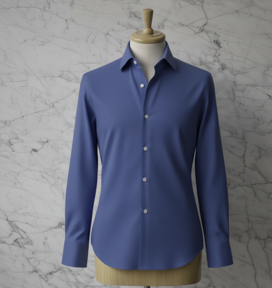 Cobalt Blue Cotton/Stretch Shirt Style No 776-7