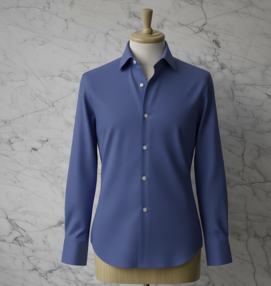 Cobalt Blue Cotton/Stretch Shirt Style No 776-7