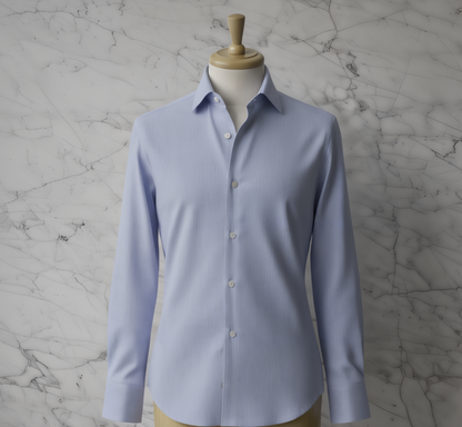 Sky Blue Textured Cotton/Stretch Shirt Style No: 753-3