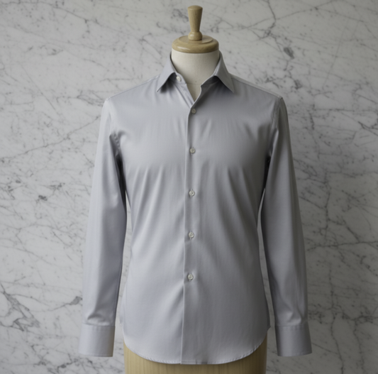 Silver Grey Cotton/Stretch Shirt Style No: 1725-10