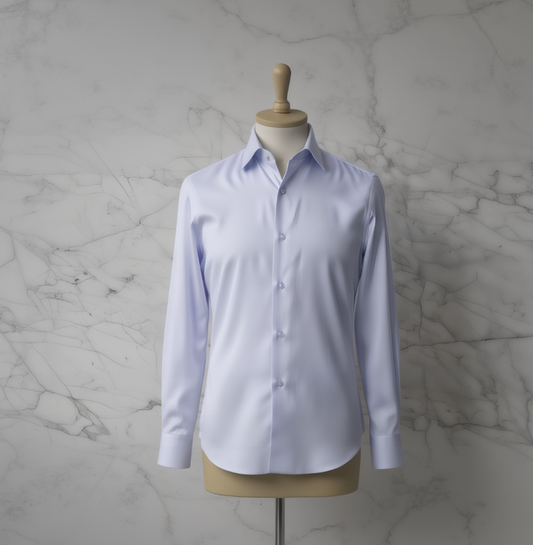 Medium Blue/ Textured Cotton/Stretch Shirt Style No: APK1003-1