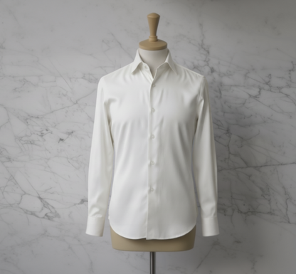 White Textured Cotton/Stretch Shirt Style No: APK1003-2