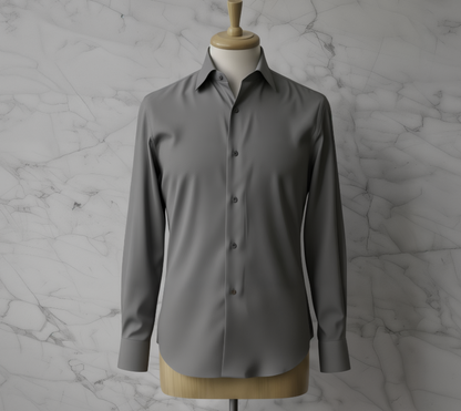 Grey Textured Cotton/Stretch Shirt Style No: APK1003-3