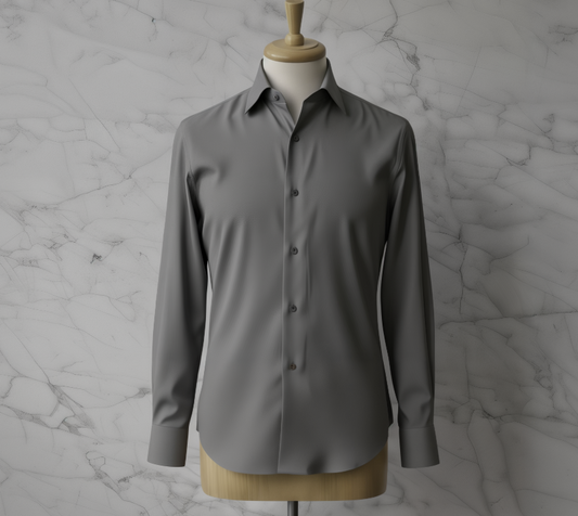 Grey Textured Cotton/Stretch Shirt Style No: APK1003-3