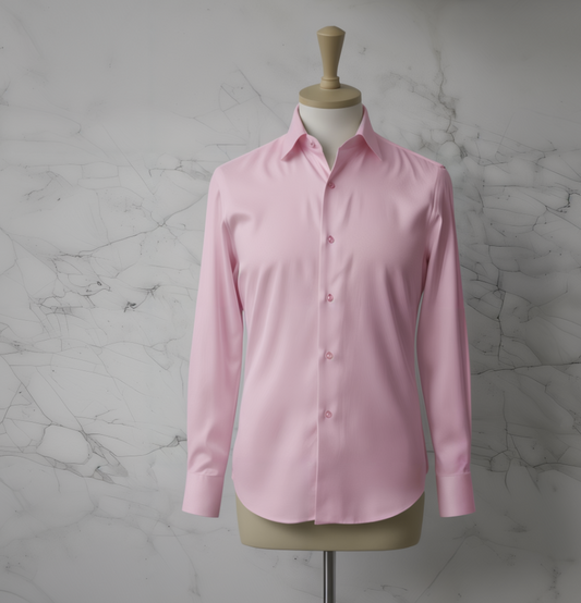 Bright Pink Textured Cotton/Stretch Shirt Style No: APK1003-10