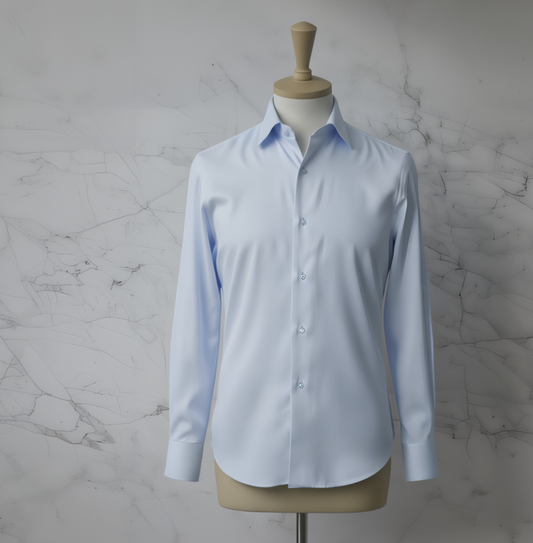Sky Blue Textured Cotton/Stretch Shirt Style No: APK1003-11