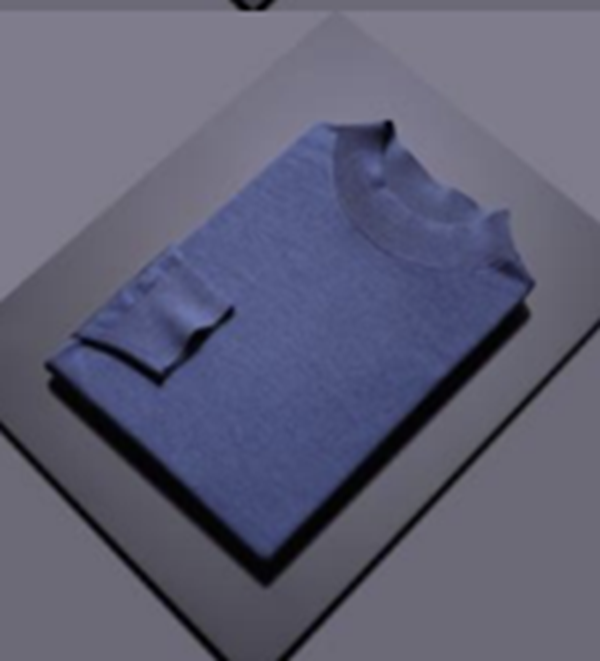 Blue Turtle Neck 10% Cashmere 90% Wool/ Plain Knit