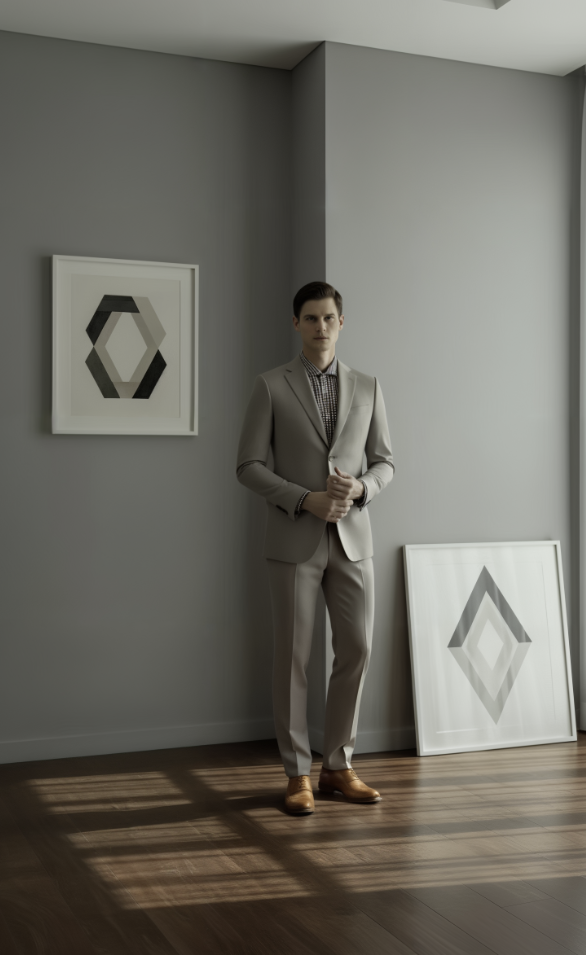 Tan Single Breasted / Two Piece Suit Italian Pure Wool Super 120'S