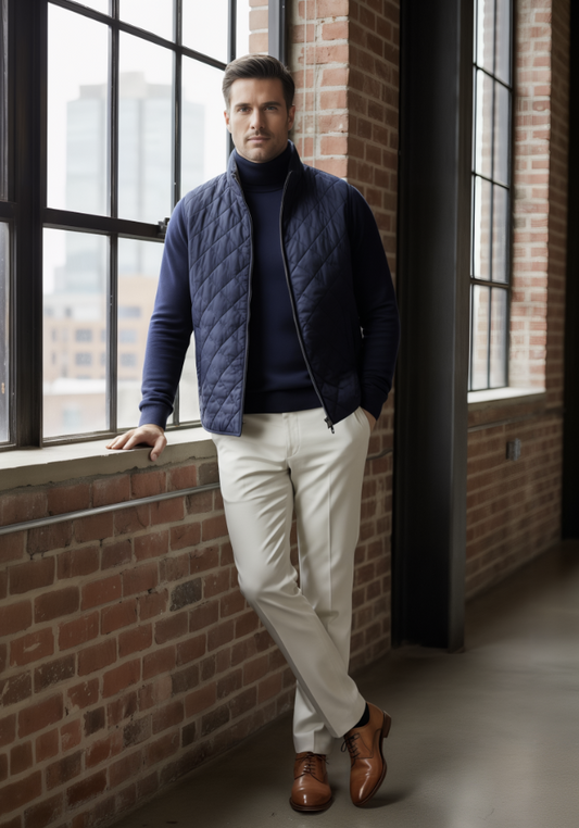 Navy Wool Gilet