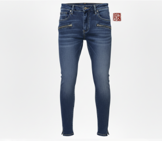 Special Edition Japanese Selvedge Fitted Denim Biker Jeans Medium Blue