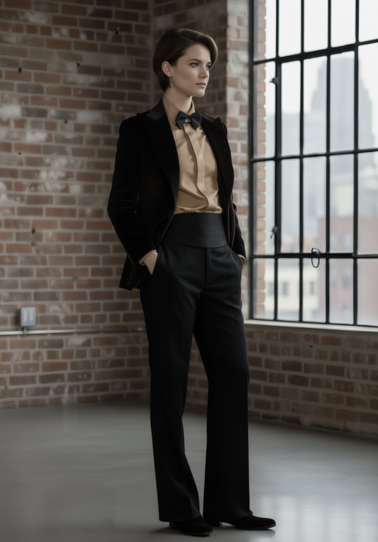 Women's Tuxedo Brown Velvet Jacket / Style Number J39237/ 220