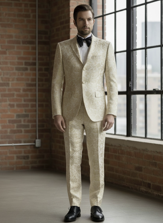 Tuxedo Gold and Ivory Jacquard Jacket  Style Number J39119/200
