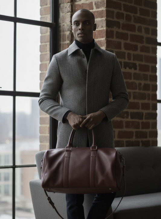 Grey Tweed/ Single Breasted Overcoat Raglan Shoulder Wool Style (SB5) E60220/530