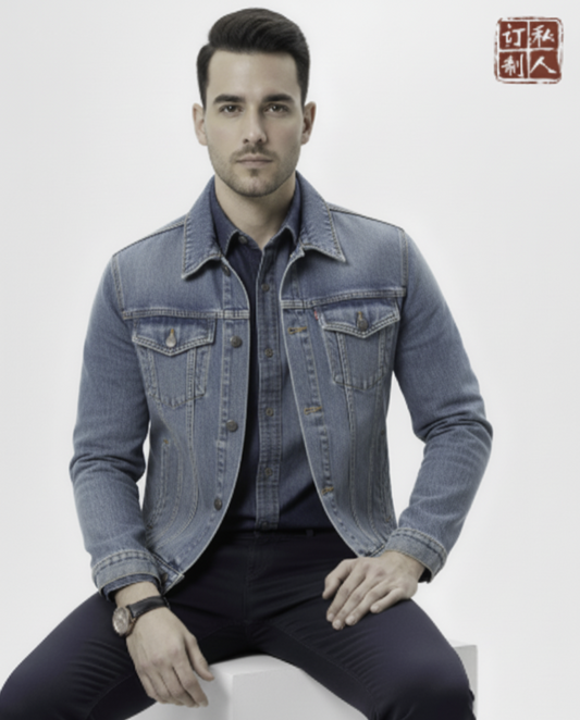Bespoke Denim Jacket Light Blue Style No ZGA0008