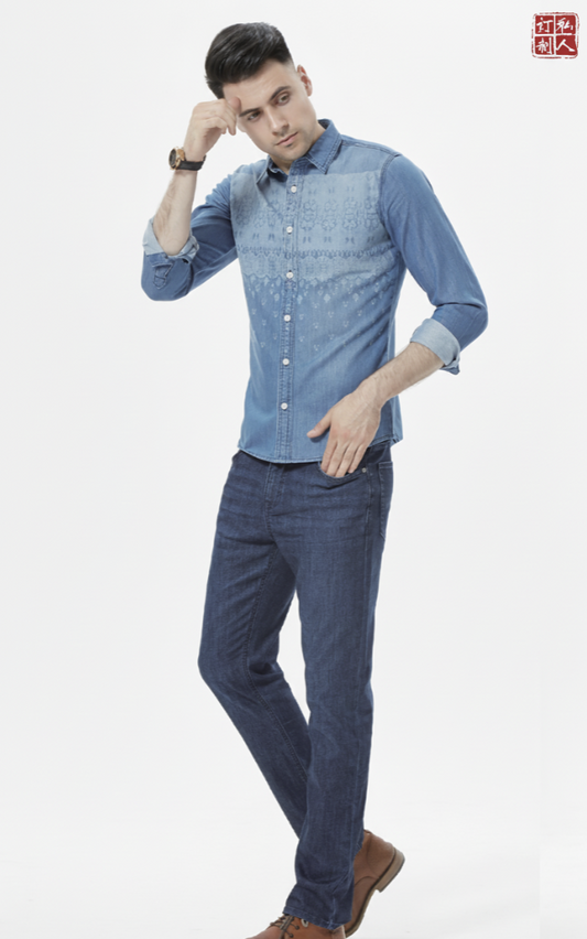 Bespoke Denim Shirt Light Blue Style No ZGA0022