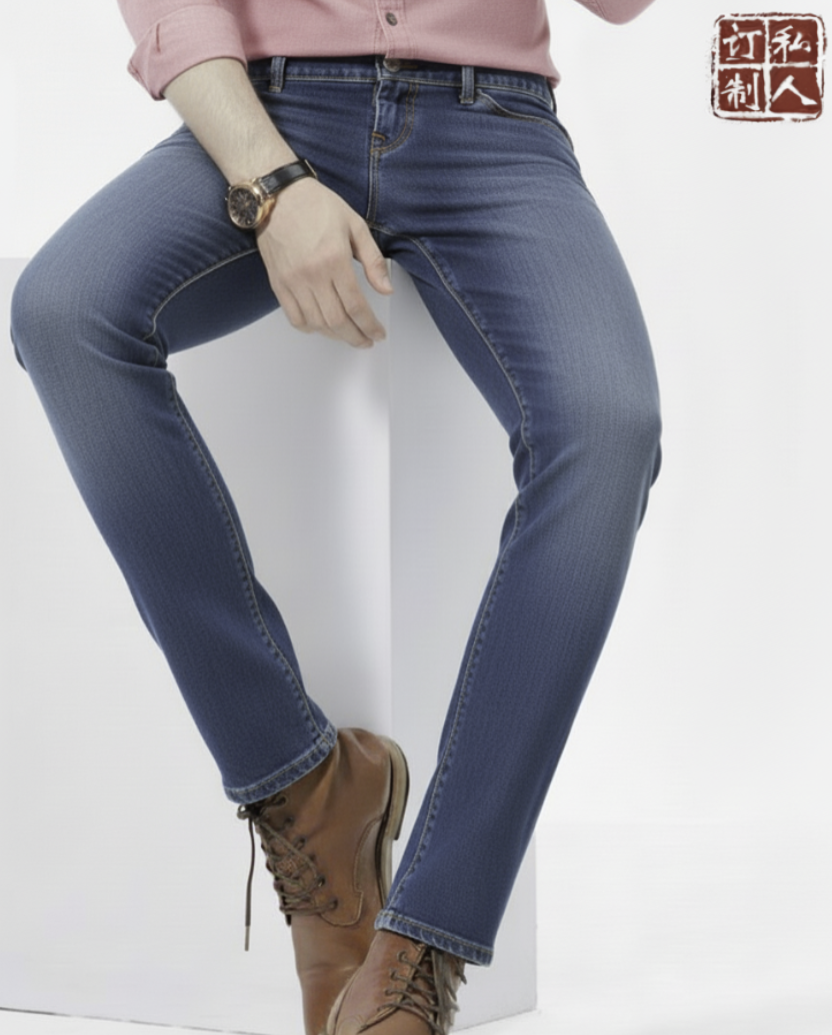 Bespoke Japanese Selvedge Light Blue Denim Jean Style No ZGA0026