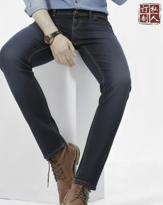 Bespoke Japanese Selvedge Denim Jeans Dark Blue Style No ZGA0018