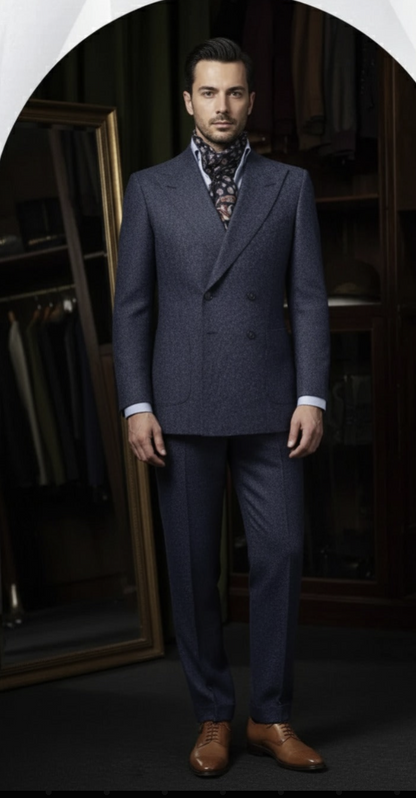 Navy Double Breasted Jacket / Plus Navy Matching Trousers