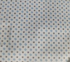 White and Blue Patterned Cotton/Stretch Shirt Style No 1095-2