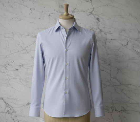 Textured Light Blue Cotton/Stretch Shirt Style No 776-4