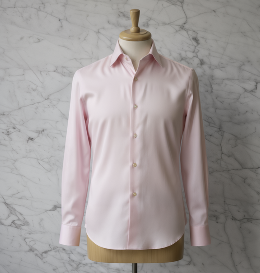 Baby Pink/ Plain Cotton/Stretch Shirt Style No: AJ103-R02
