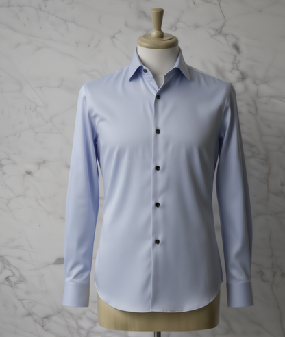 Baby Blue/ Plain Cotton/Stretch Shirt Style No: AJ103-L03