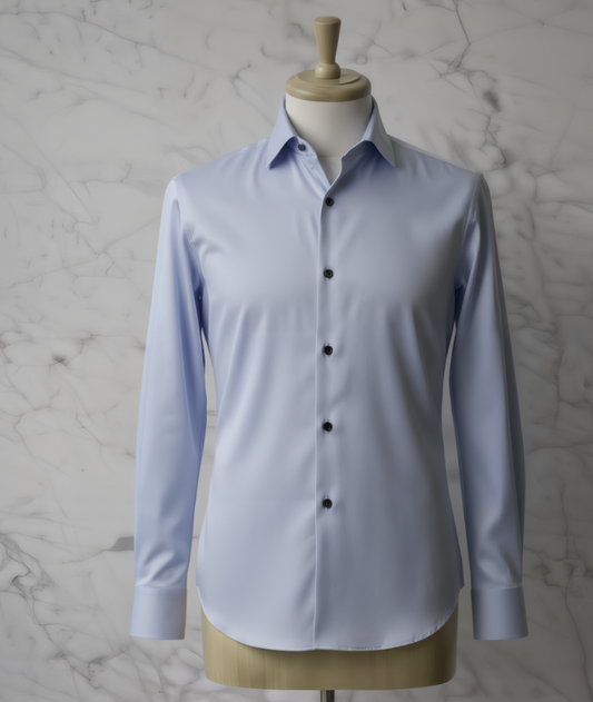 Baby Blue/ Plain Cotton/Stretch Shirt Style No: AJ103-L03
