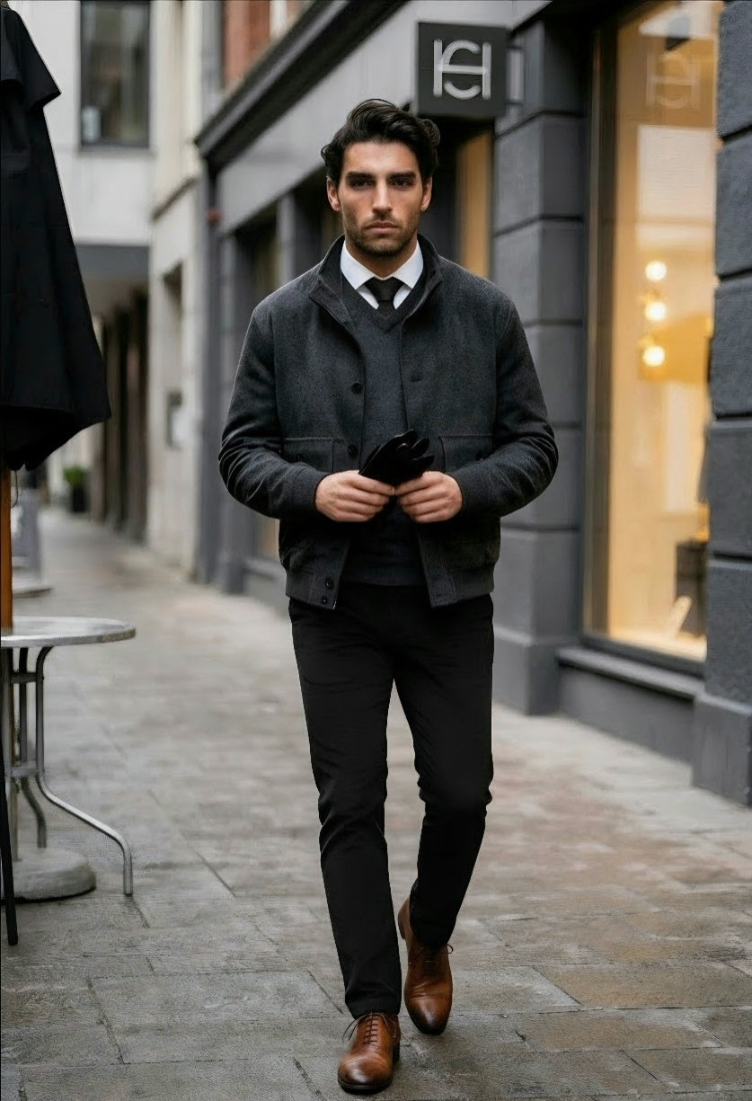Suede Leather – Grey Field Jacket