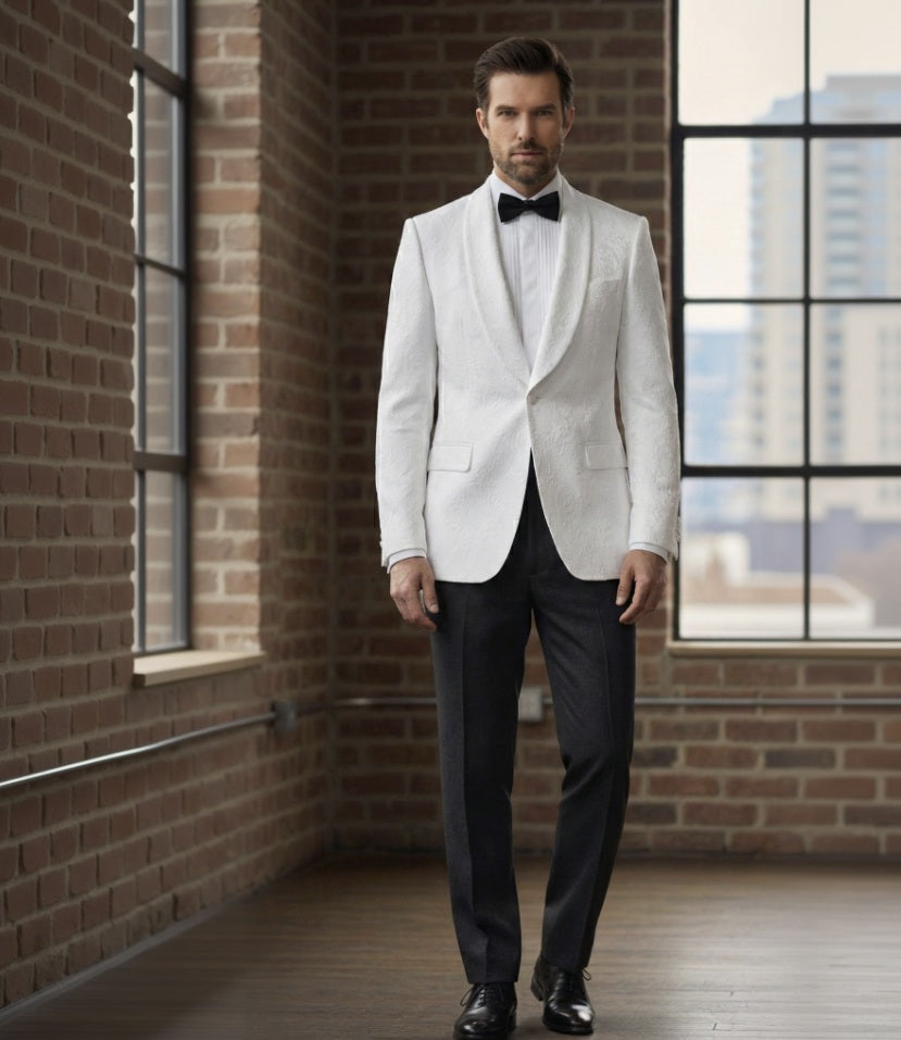 Tuxedo Ivory and Gold Jacquard Jacket,  Style Number J39116/200